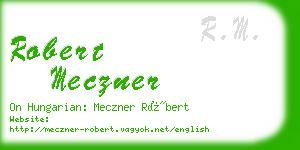 robert meczner business card